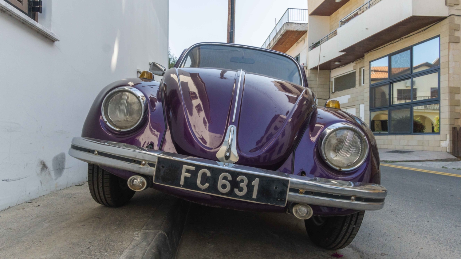 Volkswagen beetle purple front